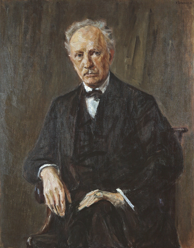 A coloured Portrait painting of Richard Strauss by Max Liebermann Bildnis