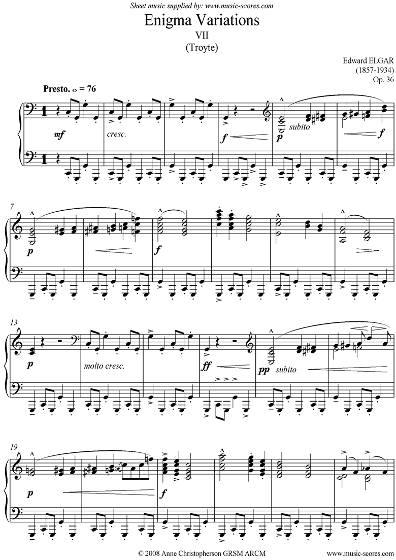Enigma Variations (Op. 36) - Variation 7 (Troyte) ~ Read