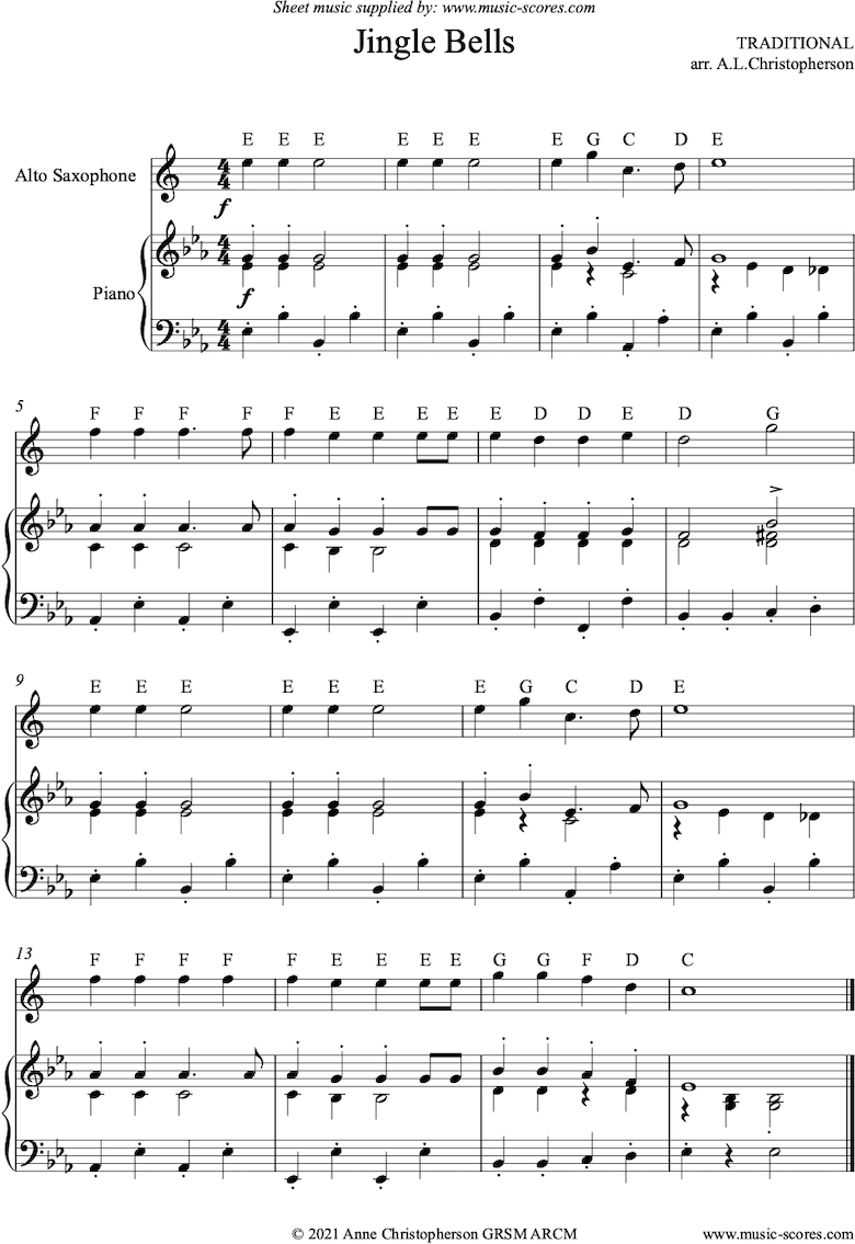 Free Jingle Bells sheet music for violin solo - High-Quality